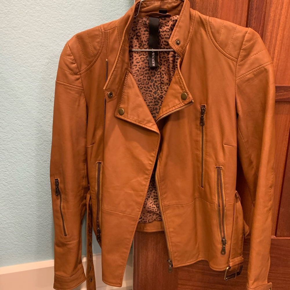 Kenna-T Classic Leather Moto Jacket